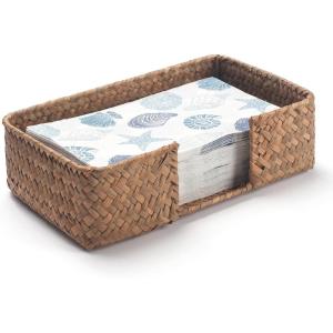 imageSeagrass Napkin Holder Square Woven Flat Napkin Basket Tray for Tables 75quot x 75quot x 25quotRectangular