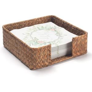 imageSeagrass Napkin Holder Square Woven Flat Napkin Basket Tray for Tables 75quot x 75quot x 25quotSquare