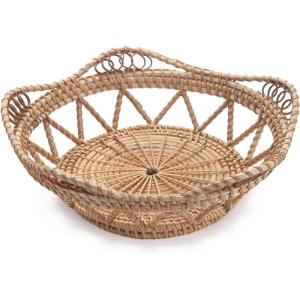 imageWoven Bread Baskets for Serving Rattan Tray for Fruit Food Kitchen Taptop Natural 106inch D x 35inch HNatural
