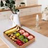 imageDECRAFTS Seagrass Storage Basket with Compartments Utensil Tray for Organization Silverware Flatware Rectangular Shelf Baskets with 4 Sections Natural