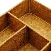 imageDECRAFTS Seagrass Storage Basket with Compartments Utensil Tray for Organization Silverware Flatware Rectangular Shelf Baskets with 4 Sections Natural