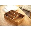 imageDECRAFTS Seagrass Storage Basket with Compartments Utensil Tray for Organization Silverware Flatware Rectangular Shelf Baskets with 4 Sections Natural