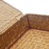imageSeagrass Storage Basket Box with Lid Rectangular Woven Shelf Baskets Bins for Organize Snack Toys Set of 2 Natural DecorativeLargeSmallNatural