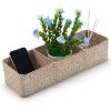 imageSeagrass Tank Basket for Toilet Paper 3 Sections Woven Storage Basket with Large Compartment Whitewash 165inch x 55inch x 35inchWhitewash