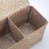 imageSeagrass Tank Basket with Lid Woven Toilet Roll Storage Basket with Sections Rectangular for Organize Snack Toys Tampon Large Compartment 165inch L x 55inch W x 55inch H NaturalWhitewash
