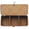 imageSeagrass Tank Basket with Lid Woven Toilet Roll Storage Basket with Sections Rectangular for Organize Snack Toys Tampon Large Compartment 165inch L x 55inch W x 55inch H NaturalNatural