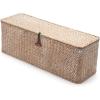 imageSeagrass Tank Basket with Lid Woven Toilet Roll Storage Basket with Sections Rectangular for Organize Snack Toys Tampon Large Compartment 165inch L x 55inch W x 55inch H NaturalWhitewash
