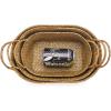 imageSeagrass Woven Baskets for Storage Natural Shelf Basket with Handle for Organizer Stackable Oval Set of 3 LargeMediumSmallNatural