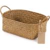 imageSeagrass Woven Baskets for Storage Natural Shelf Basket with Handle for Organizer Stackable Oval Set of 3 LargeMediumSmallNatural