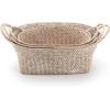 imageSeagrass Woven Baskets for Storage Natural Shelf Basket with Handle for Organizer Stackable Oval Set of 3 LargeMediumSmallWhitewash
