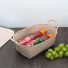 imageSeagrass Woven Baskets for Storage Natural Shelf Basket with Handle for Organizer Stackable Oval Set of 3 LargeMediumSmallWhitewash