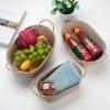 imageSeagrass Woven Baskets for Storage Natural Shelf Basket with Handle for Organizer Stackable Oval Set of 3 LargeMediumSmallWhitewash