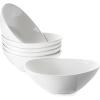 imageDOWAN White Cereal bowls 16 Ounces Ceramic Dessert Bowls Set of 6 Oval Ice Cream Bowls for Cereal Snack Dessert Pasta and Side Dish Microwave ampamp Dishwasher Safe Good Size for Garden Tea Parties7 inches