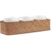 imageSeagrass Tank Basket for Toilet Paper 3 Sections Woven Storage Basket with Large Compartment Whitewash 165inch x 55inch x 35inchNatural