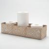 imageSeagrass Tank Basket for Toilet Paper 3 Sections Woven Storage Basket with Large Compartment Whitewash 165inch x 55inch x 35inchWhitewash