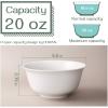 imageDOWAN 20oz Ceramic Bowls  6 White Kitchen Soup Bowls Set  Deep White Bowls for Soup Cereal and Salad Microwave and Dishwasher Safe20oz
