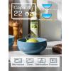 imageDOWAN 22 OZ White Ceramic Bowls Set of 4  Perfect for Soup Bowls for Kitchen Cereal Bowl Ramen Bowl Microwave Safe for Oatmeal FruitSalad and Rice Bowl  Dishwasher ampamp Microwave SafeAiry Blue