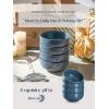 imageDOWAN 22 OZ White Ceramic Bowls Set of 4  Perfect for Soup Bowls for Kitchen Cereal Bowl Ramen Bowl Microwave Safe for Oatmeal FruitSalad and Rice Bowl  Dishwasher ampamp Microwave SafeAiry Blue