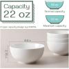 imageDOWAN 22 OZ White Ceramic Bowls Set of 4  Perfect for Soup Bowls for Kitchen Cereal Bowl Ramen Bowl Microwave Safe for Oatmeal FruitSalad and Rice Bowl  Dishwasher ampamp Microwave SafeWhite
