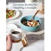 imageDOWAN 22 OZ White Ceramic Bowls Set of 4  Perfect for Soup Bowls for Kitchen Cereal Bowl Ramen Bowl Microwave Safe for Oatmeal FruitSalad and Rice Bowl  Dishwasher ampamp Microwave SafeTurquoise