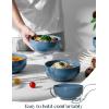 imageDOWAN 22 OZ White Ceramic Bowls Set of 4  Perfect for Soup Bowls for Kitchen Cereal Bowl Ramen Bowl Microwave Safe for Oatmeal FruitSalad and Rice Bowl  Dishwasher ampamp Microwave SafeAiry Blue