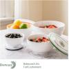 imageDOWAN Ceramic Bowl Set with Lids Serving Bowls with Lids Food Storage Container Porcelain Prep Bowl Small Mixing Bowls for Kitchen Microwave ampamp Dishwasher Safe 64422212 Ounces Set of 4Solid with Lip