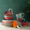 imageDOWAN Ceramic Dinnerware Sets 16 Pieces Dish Set for 4 Decorative Plates and Bowls Sets Porcelain Dinner Salad Plates Mugs and Soup Bowls Set for Kitchen Housewarming Gift