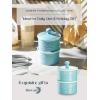 imageDOWAN Farmhouse 9 OZ Stacking Ceramic Salt and Pepper Bowls with Lid Turquoise Set of 2