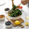 imageDOWAN Serving Bowls 95quot Large Salad Bowls for Entertaining Side Dishes Pho Pasta Centerpiece Bowls for Dinner Parties Kitchen Decor Microwave ampamp Dishwasher Safe White95 inches