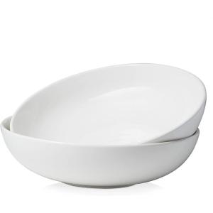 imageDOWAN Serving Bowls 95quot Large Salad Bowls for Entertaining Side Dishes Pho Pasta Centerpiece Bowls for Dinner Parties Kitchen Decor Microwave ampamp Dishwasher Safe White115 inches