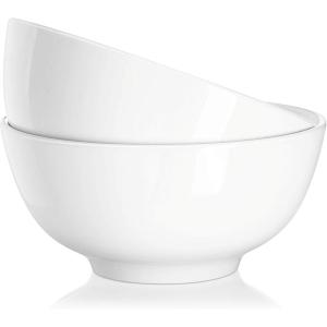 imageDOWAN Serving Bowls 95quot Large Salad Bowls for Entertaining Side Dishes Pho Pasta Centerpiece Bowls for Dinner Parties Kitchen Decor Microwave ampamp Dishwasher Safe White7 inches