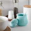 imageDOWAN Sugar Bowl with Lid and Spoon12OZ Ceramic Sugar Holder for Coffee Bar Countertop Sugar and Creamer Bowl Kitchen Accessories and Decor TealTeal