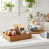 image:imageSeagrass Tea Bag Organizer Tray 4 Sections Coffee Sugar Packet Holder Divided Storage Basket for Drawer Shelf Countertop