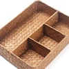 image:imageSeagrass Tea Bag Organizer Tray 4 Sections Coffee Sugar Packet Holder Divided Storage Basket for Drawer Shelf Countertop