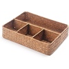 image:imageSeagrass Tea Bag Organizer Tray 4 Sections Coffee Sugar Packet Holder Divided Storage Basket for Drawer Shelf Countertop
